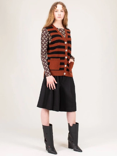 Shop Ganni Vest Striped Cashmere Toffee In Mixed