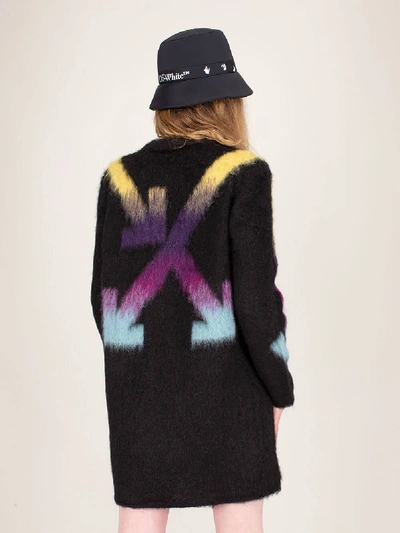 Shop Off-white Fuzzy Arrow Dress Black Multi