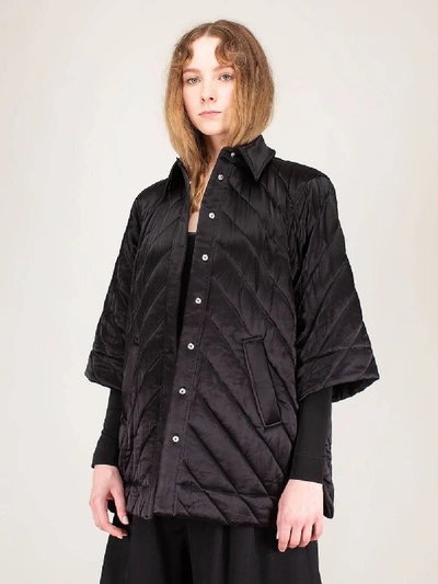 Shop Ganni Quilted Jacket Black