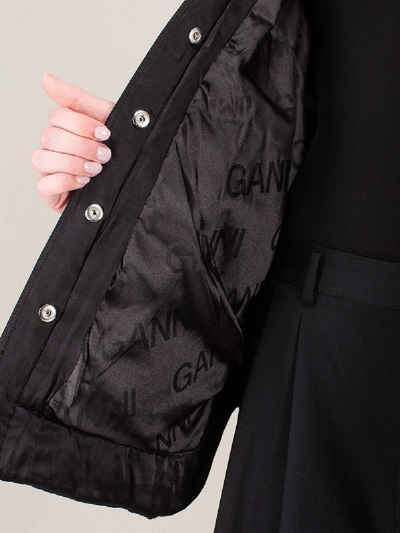 Shop Ganni Quilted Jacket Black