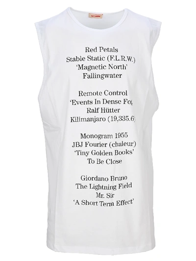 Shop Raf Simons Text Print Tank Top In White