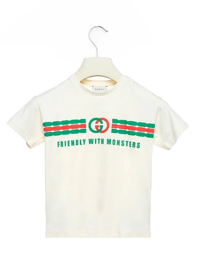 Shop Gucci Friendly With Monsters T-shirt In White
