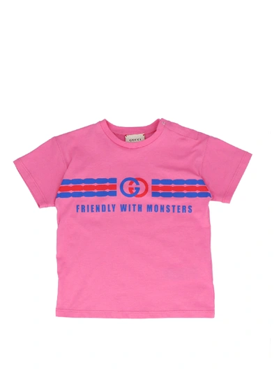 Shop Gucci T-shirt In Fuxia