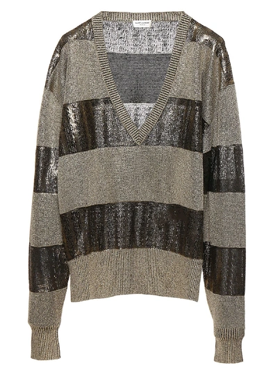 Shop Saint Laurent Sweater In Gold