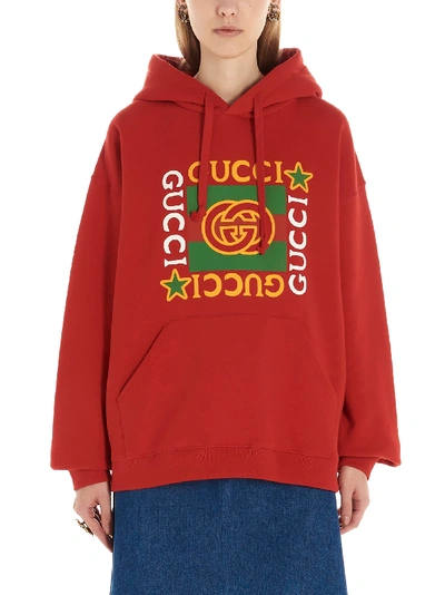 Shop Gucci Fake Hoodie In Red
