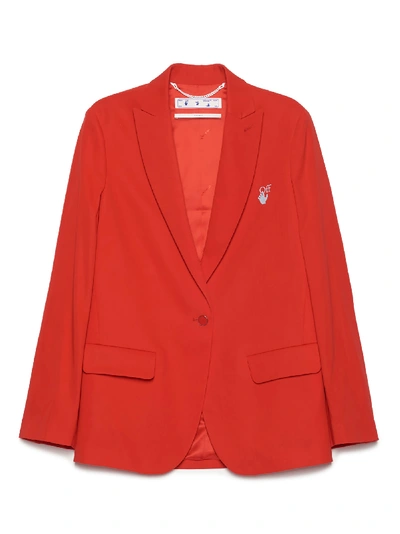 Shop Off-white Blazer In Red
