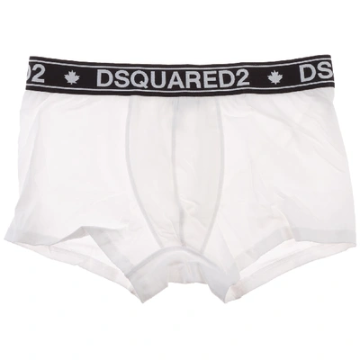 Shop Dsquared2 K/ikonik Boxer Shorts In Bianco