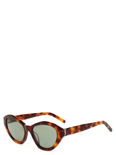 Shop Saint Laurent Sl M60 Sunglasses In Marrone