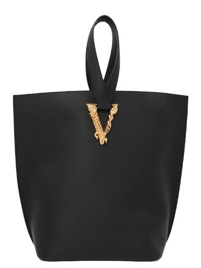 Shop Versace Virtus Bag In Black