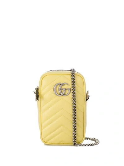 Shop Gucci Gg Marmont Mini Bag In Yellow