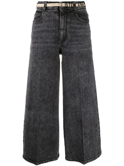 Shop Stella Mccartney Cropped Wide-leg Jeans In Black
