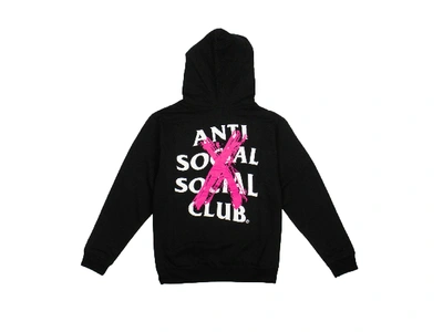 Pre-owned Anti Social Social Club Cancelled Hoodie Black (pink X