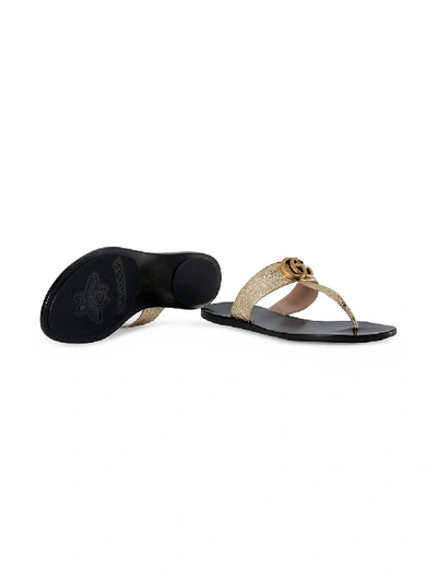 Shop Gucci Gg Leather Thong Sandals
