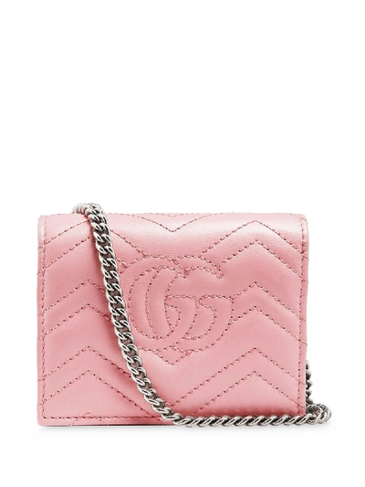 Shop Gucci Gg Marmont Leather Mini Bag In Pink