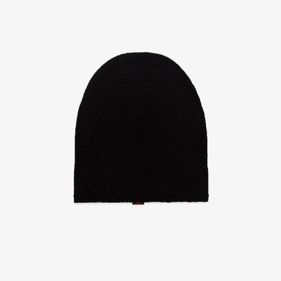 Shop Gucci Wool Beanie With Web In Black