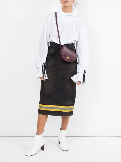 Shop Calvin Klein 205w39nyc High-waist Reflective Stripe Midi Skirt