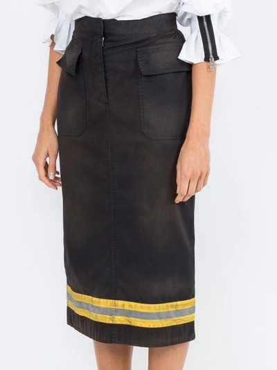 Shop Calvin Klein 205w39nyc High-waist Reflective Stripe Midi Skirt