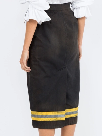 Shop Calvin Klein 205w39nyc High-waist Reflective Stripe Midi Skirt