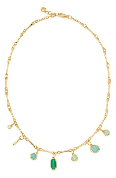 Shop Monica Vinader Siren Tonal Charm Shaker Necklace In Yellow Gold