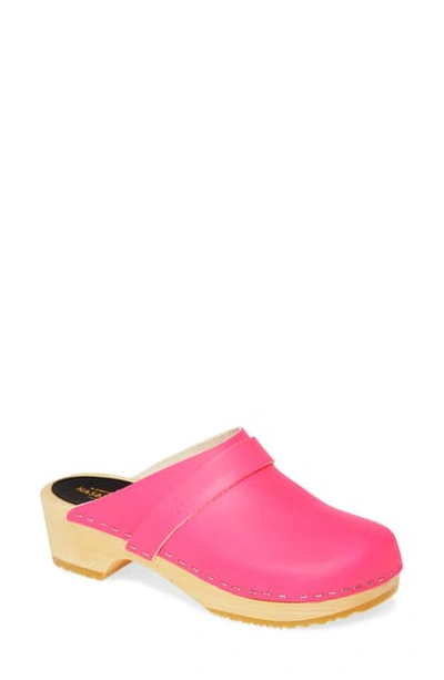 Shop Swedish Hasbeens Husband Clog In Neon Pink