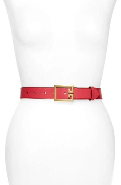 Shop Givenchy Gv3 Leather Belt In Strawberry
