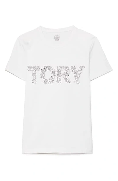 Shop Tory Burch Paisley Logo Cotton Graphic Tee In Tory Paisley Tee