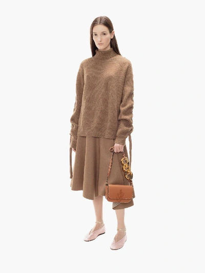 Shop Jw Anderson Cable Insert Turtleneck In Brown