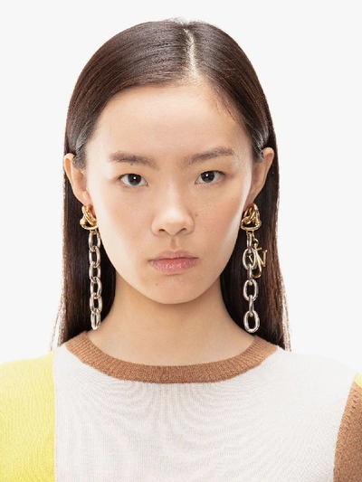 Shop Jw Anderson Jwa Chain Earrings In Silver