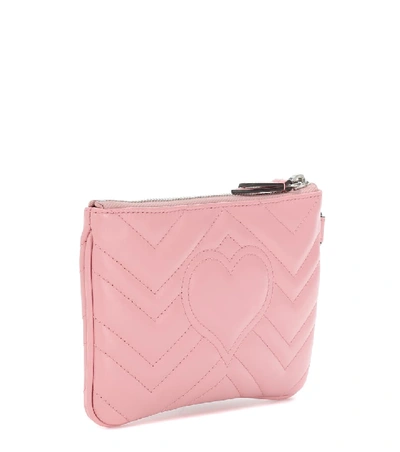 Shop Gucci Gg Marmont Small Leather Wrist Wallet In Pink