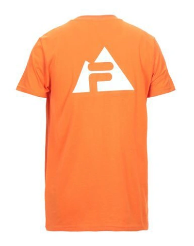 Shop Fila Man T-shirt Orange Size S Polyester, Cotton