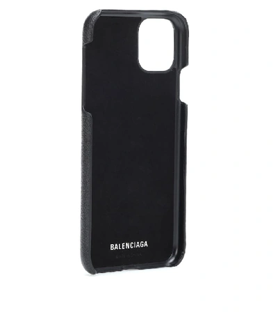 Shop Balenciaga Cash Leather Iphone 11 Pro Max Case In Black