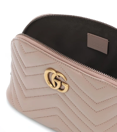 Shop Gucci Gg Marmont Medium Leather Cosmetics Case In Pink