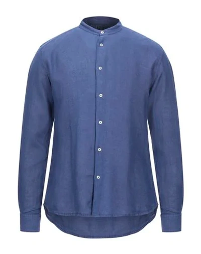 Shop Altea Linen Shirt In Blue