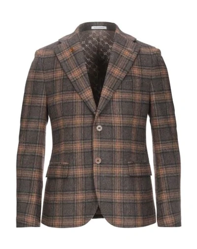 Daniele Alessandrini Suit Jackets In Dark Brown