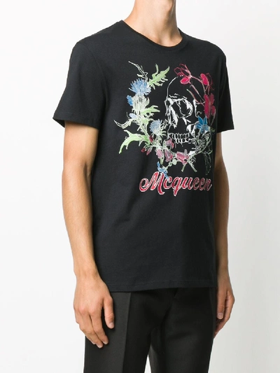 Shop Alexander Mcqueen Skull Printed T-shirt In Black