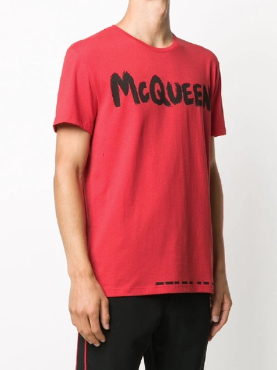 Graffiti-logo Slim-fit T-shirt In Red