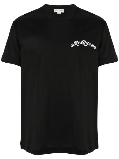 Shop Alexander Mcqueen Logo T-shirt In Black