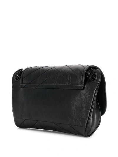 Shop Saint Laurent Niki Bb Leather Shoulder Bag In Black