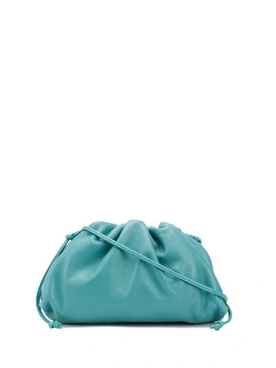 Shop Bottega Veneta The Pouch Mini Leather Carryall In Blue