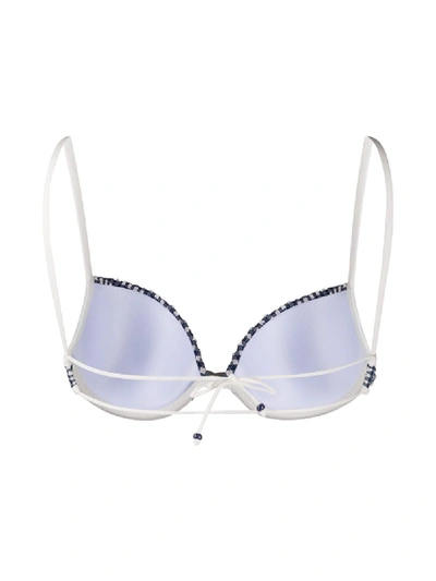 Shop La Perla Vintage Beach Bikini Top In Blue