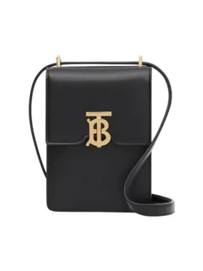 Shop Burberry Valencia Tb Leather Crossbody Pouch In Black
