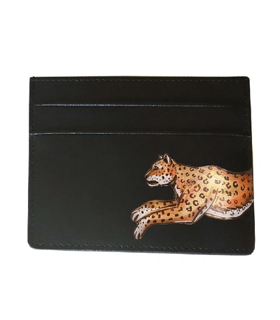 Shop Alepel Leopard Black Cardholder In Multi