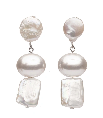 Shop Dannijo Pearl Earrings In Multi
