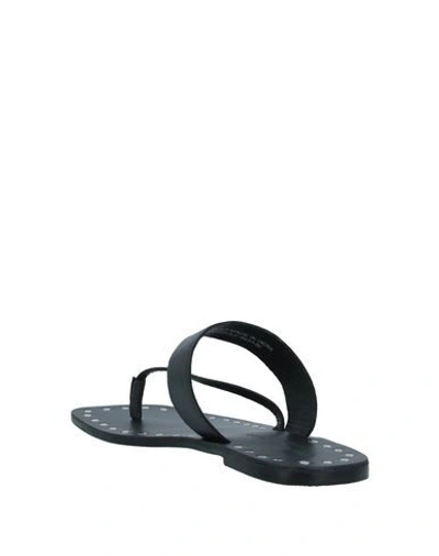 KURT GEIGER KURT GEIGER WOMAN THONG SANDAL BLACK SIZE 7.5 SOFT LEATHER 11908202PO 11