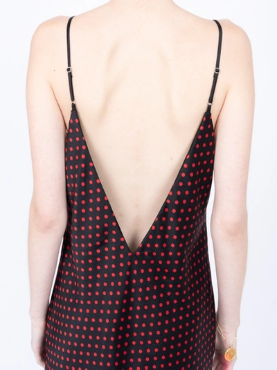 Shop Amiri Asymmetrical Dot Silk Dress