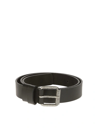Shop Aspesi Leather Belt In Black