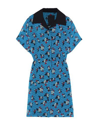 Shop Anna Sui Short Dresses In Slate Blue