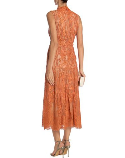 Shop J Mendel 3/4 Length Dresses In Apricot