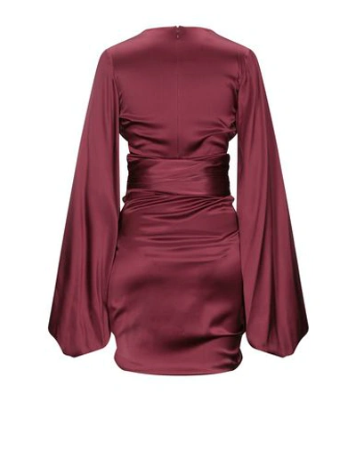 Shop Alexandre Vauthier Woman Short Dress Burgundy Size 2 Silk, Elastane, Viscose In Red