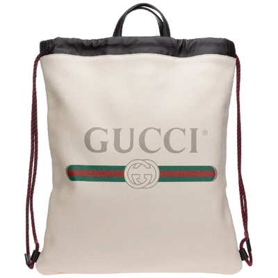 Shop Gucci Men's Leather Rucksack Backpack Travel In White